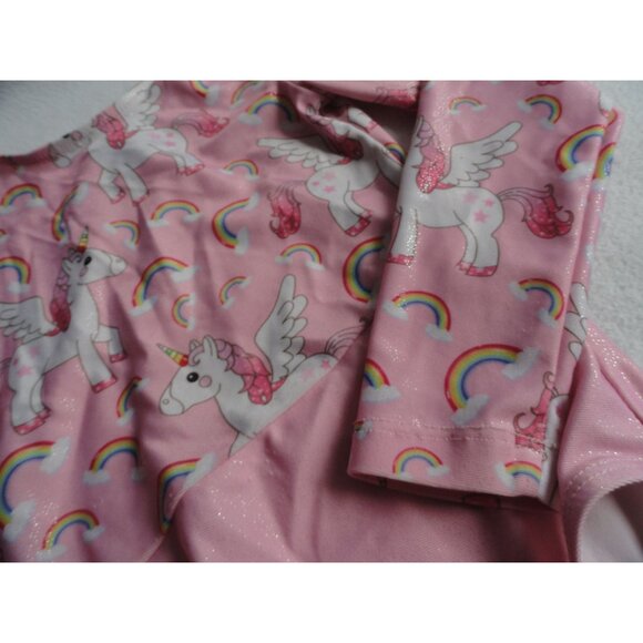 JX Star Pink Long Sleeve Unicorn Print Leotard for Dance/Gymnastics Girls Size 3 - Picture 2 of 4